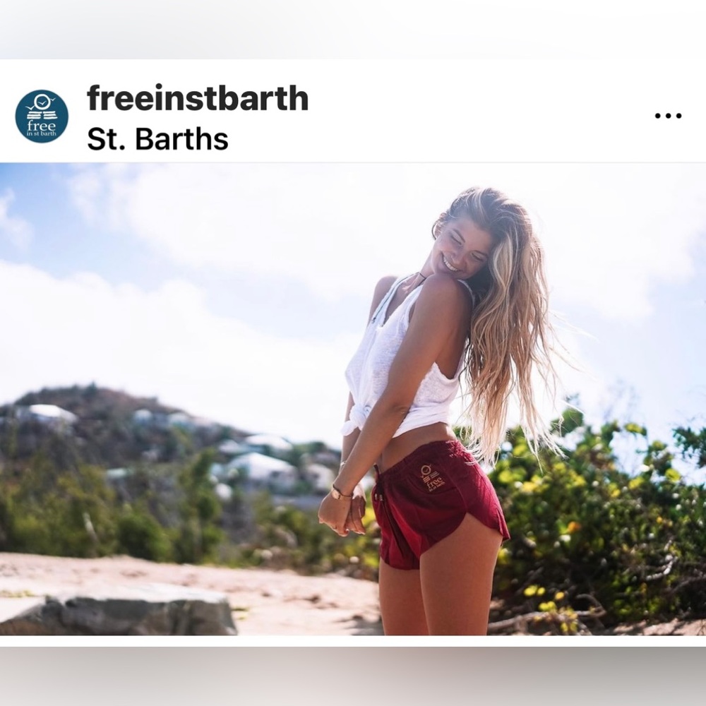 Free in St Barth Shorts Maroon Size S